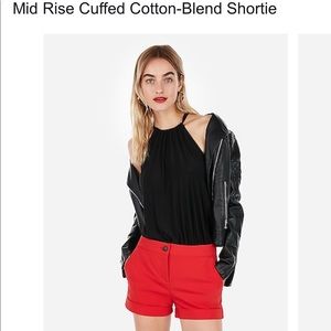 NWT! Express Red Mid-Rise Shorts